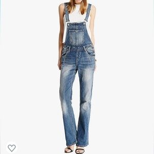 Women Clothing Blue Flares Bib Denim Overalls